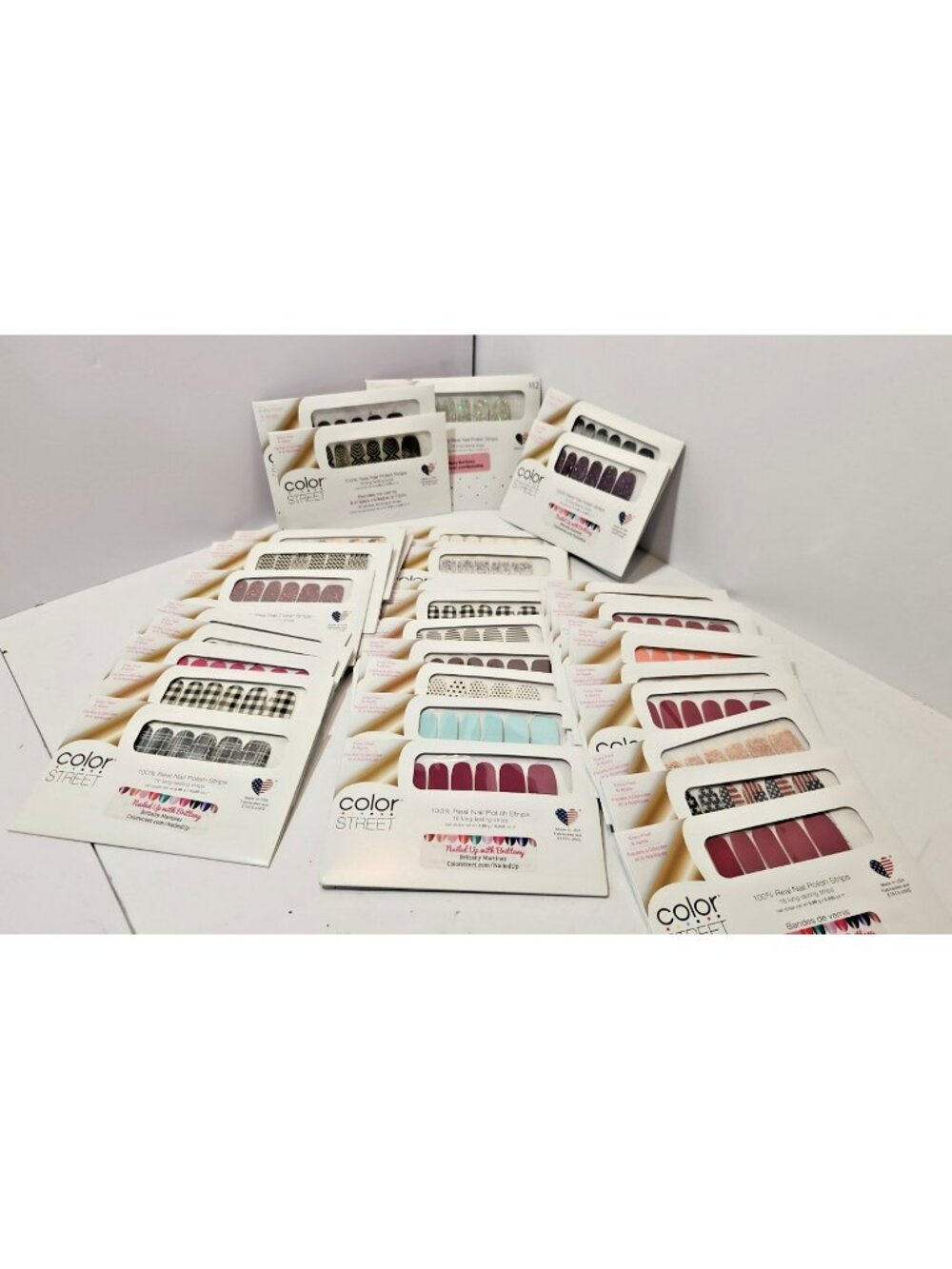 Lot of 37 New Color Street Nail Polish Strips Solids Patterns Glitter Overlay